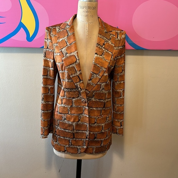 Moschino Rust Gray Brick Blazer Jacket The Nanny - Picture 2 of 12